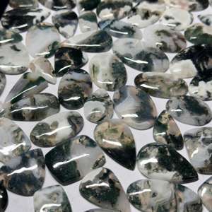 Agate mousse naturelle de qualité AAA, pierre précieuse verte, taille cabochon, certifiée par un tiers, pour la vente en gros de bijoux, pierres précieuses en vrac - Product Image 4