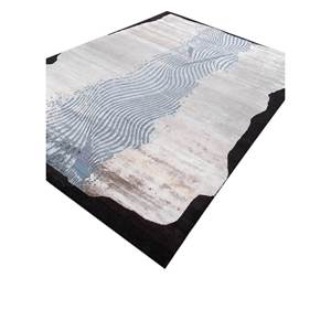 Edge Essence Beige <b>Brown</b> Hand Knotted <b>Wool</b> Bamboo Silk Rectangular Rugs Abstract Pattern AIWB-13010(Cs-01) for Home Hallway Use - Product Image 2