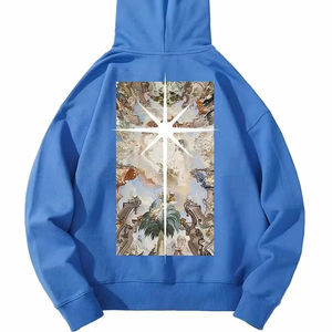 <b>Blue</b> 3D Graphic <b>Hoodie</b> with Knitted Fabric Zipper-up Design Casual Streetwear <b>for</b> Men and <b>Women</b> Perfect Winter Fashion - Product Image 4