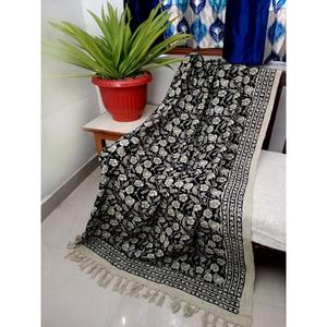 Juego de alfombra y Tiro de algodón moderno hecho a mano, diseño de borla impreso con bloque de mano para decoración del hogar, uso al aire libre - Product Image 1