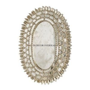 กระจกตกแต่งผนังทรงกลมทำจากโลหะขัดเงาเคลือบเงาสีเงินคุณภาพดีเยี่ยมดีไซน์เนอร์มีเอกลักษณ์ - Product Image 3