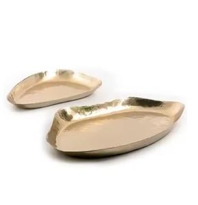 Plateaux de service ronds en aluminium fabriqués à la main de haute qualité Trois objets artisanaux décoratifs en métal des collections impressionnantes - Product Image 6