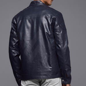 Chaqueta de Cuero para Hombre, Nueva Moda 2025, Bolsillos Grandes en el Pecho, Chaqueta de Cuero Marrón con Cremallera, Chaqueta de Motociclista de Invierno, Tallas Grandes - Product Image 2