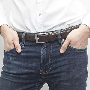 Cinturón de Cuero para Hombre, Cinturón de Cuero Vacuno Genuino de Alta Calidad para Hombre, Hebilla de Moda, Color Sólido - Product Image 6