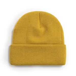 Mode haut de gamme bonnet tricoté uni chapeau d'hiver manchette unisexe bonnet solide Logo personnalisé chapeau - Product Image 2