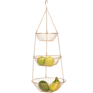 Cesta de fruta colgante de 3 niveles de metal, cesta de hierro forjado, cesta de utensilios de cocina, cesta de encimera, cesta de granja - Product Image 2
