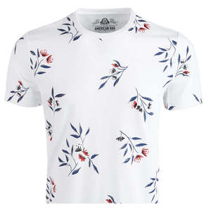 T-shirt da uomo American Rag extra large con stampa floreale, bianca, in tessuto jersey traspirante da 280 grammi, con logo e lettere applicati. - Product Image 2