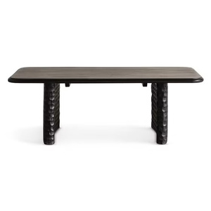 Table basse moderne en bois massif, finition noire, meubles pour la maison, pour salon, restaurant, prix de gros - Product Image 1