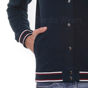 Veste Letterman pour homme en coton personnalisée à col montant, avec broderie chenille et appliqué, faible MOQ - Product Image 6