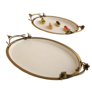 Ensemble de 2 couverts de table en acier inoxydable, plateau de service à café, plateau de service écologique pour collations et aliments - Product Image 3