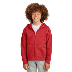 Sudadera con capucha roja de lana con cremallera completa para niños con bolsillos: ligera y transpirable, perfecta para capas en climas fríos - Product Image 3