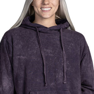 Surdimensionné femmes hiver lavage à l'acide sweat à capuche avant cordon coupe ample Anti-boulochage respirant imperméable écologique 100% coton - Product Image 4
