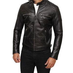 แจ็กเก็ตหนังสำหรับผู้ชายเสื้อแจ็คเก็ตหนังกันลม - Product Image 4