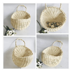 Panier suspendu en rotin tissé à la main, panier suspendu en rotin pour le rangement mural et la décoration de bureau, origine Vietnam - Product Image 4