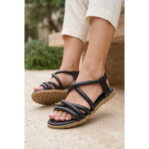 Summer Black Cross-Strap Casual Sandals Breathable and Lightweight High Heel <b>Slides</b> with Open & Closed Toe Fashionable Trend - Product Image 2