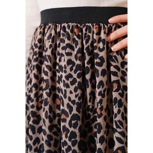 Jupe en mousseline à motifs à taille élastique Léopard - Product Image 4