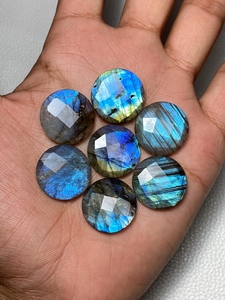 ชุดอัญมณีหลวมสีฟ้าลายกุหลาบไฟลาบราดอไรต์สีฟ้าไฟสีฟ้าธรรมชาติสีดำสีรุ้งสำหรับทำเครื่องประดับ - Product Image 6