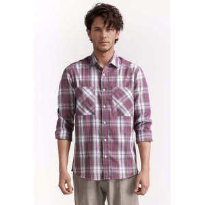 Chemises décontractées pour hommes 100% coton flanelle à rayures coupe classique Fourniture ODM MN-CS-SS24-112 Chemises habillées - Product Image 4