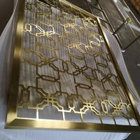 Paravent de luxe autoportant moderne en acier inoxydable avec design à panneaux, décoration intérieure personnalisée, fabricant en gros Inde