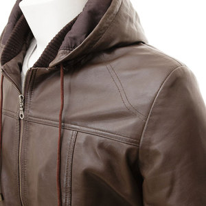 New Arrival High Street Full Zipper Fashion Leather Jackets for Men-Plain Dyed Solid Color Custom Made Winter Jacket Windproof - Product Image 6