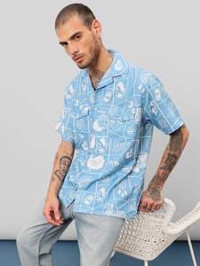 <b>Men's</b> Trendy Floral Printed <b>Hawaiian</b> Style Beach <b>Shirt</b> 100% Cotton Summer Short-Sleeved Casual Loose Large Size <b>for</b> <b>Men</b> - Product Image 1