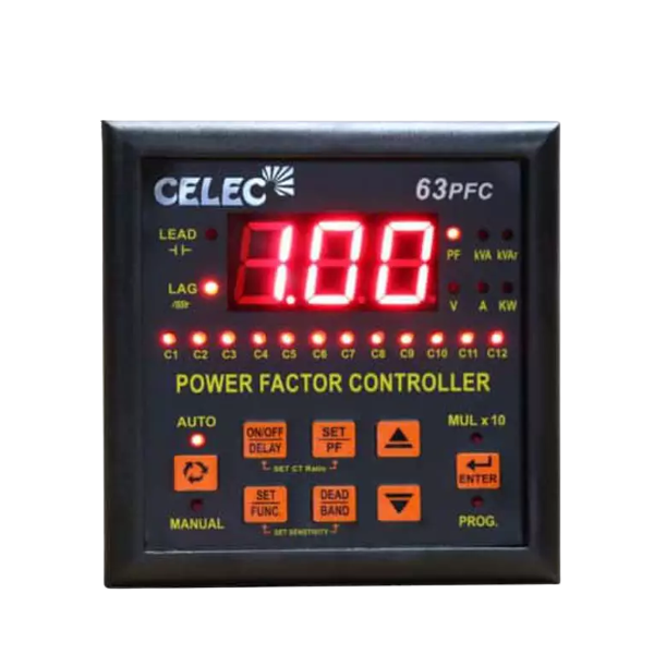 Top Selling KVAR Power Factor Controller 12-Step Relay Power Saver Capacitor Bank