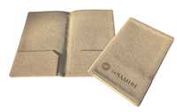 Porte-menu en cuir PU durable avec finition dorée et logo nickelé pour hôtels et restaurants