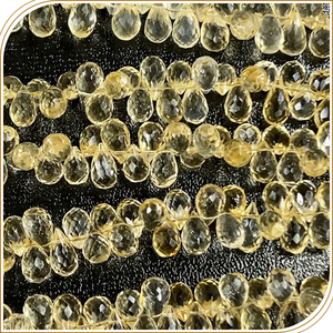 Aaa Chất lượng cao tự nhiên vàng <span class=keywords><strong>Citrine</strong></span> thạch anh đá quý mặt briolette teardrops 8 inch Strand kích thước 5 đến 6mm khoảng - Product Image 5
