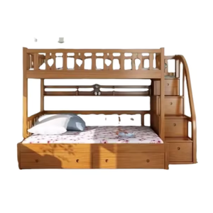 Meubles commerciaux, lits superposés en bois massif pour enfants, lit superposé moderne avec tiroirs pour meubles de chambre à coucher, vente en gros - Product Image 4