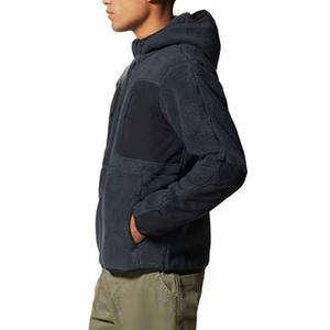Custom Wholesale Polar Fleece Plush Zip Up <b>Jacket</b> Thicken Embroidery Plus Size <b>Men's</b> Unisex Winter <b>Sherpa</b> Fleece <b>Jacket</b> - Product Image 5