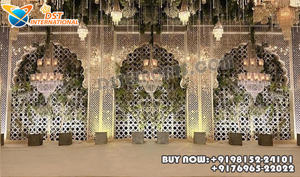 Décoration de stand pour événement de mariage pakistanais Walima, thème moghol, scène de mariage miroir de haute qualité pour événements polyvalents aux États-Unis - Product Image 5
