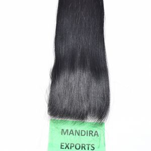 ผมต่อผมมนุษย์บริสุทธิ์ผมต่อแบบอินเดียผมต่อผมสีดำ Remy 5*5 HD คุณภาพสูงไม่มีกระบวนการทางเคมี - Product Image 6