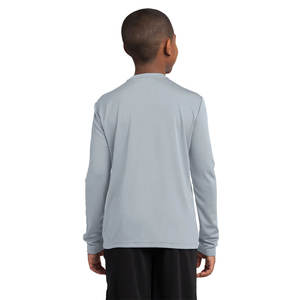 Camiseta gris de manga larga para niños, camiseta atlética de manga larga, camiseta para correr - Product Image 2