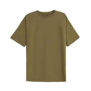 Camisetas de Gran Tamaño para Hombre, Transpirables, Color Verde Oliva, de Poliéster y Algodón, de Fábrica, a la Moda, Venta al por Mayor con MOQ Bajo - Product Image 5