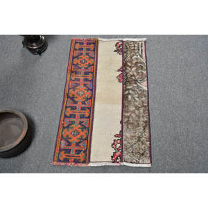 Alfombra de área de lana roja y morada de 17x27 pies, diseño ecléctico de retazos para sala de estar, decoración de pasillo, tejido plano de látex - Product Image 1