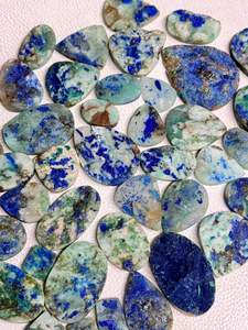 อัญมณีดรูซี่อะซูไรต์ธรรมชาติทรงหลวมอัญมณีโมราสีเขียวสวยเกรด AAA ทำด้วยมือ - Product Image 3