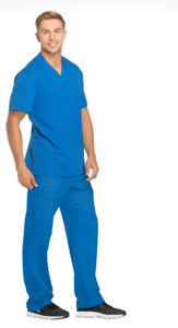 Professionnel hommes médecin manteau avant boutons col pointu sans couture fusion aiguille détection toile gommages uniforme pour l'hôpital - Product Image 4