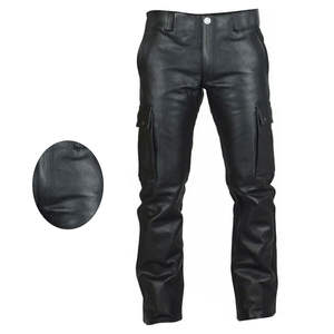 Pantalon en cuir véritable de vachette personnalisé, de haute qualité, pour homme, coupe droite, tendance, imperméable et respirant, pour l'extérieur - Product Image 6