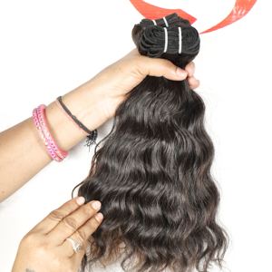Extensiones de cabello humano de onda suelta profunda de trama doble de máquina de tejido indio 100% sin procesar - Product Image 4