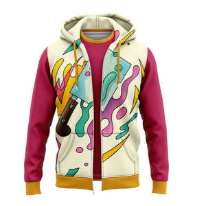 Sweat à capuche zippé par sublimation, respirant, 100 % polyester, léger, design personnalisé avec service OEM, prêt pour un usage quotidien - Product Image 1