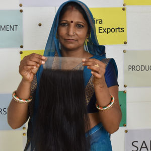 Extensions de Cheveux Humains à Double Trame, Cuticule Vierge Indienne, Alignée, Remy, Fermeture Droite, Longue, Couleur Noire, Un Donateur, 5x5 - Product Image 4