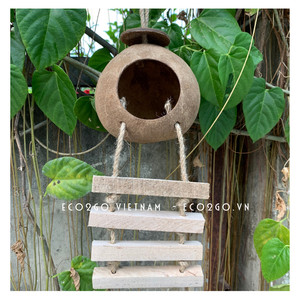 Nid de noix de coco pour oiseau/maison d'oiseau en coquille de noix de coco en 100% naturel de haute qualité de Eco2go Vietnam - Product Image 6