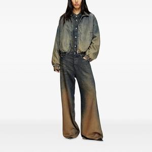 Women's Loose Classic Casual Summer <b>Jeans</b> Ladies' Low-Waisted Straight Dirty Wash Denim Pants Breathable-<b>Sexy</b> Streetwear Style - Product Image 2