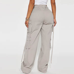 Pantalon Cargo pour Femmes Imprimé de Logo Personnalisé Respirant 100% Coton Design Regular Fit Élégant pour l'hiver Style Front Plat - Product Image 3