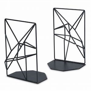 Heavy-Duty Iron Bookends Eco-Friendly Black <b>Decorative</b> Metal <b>Book</b> Ends Holder Office <b>Shelves</b> Bookstands Bookstopper - Product Image 1
