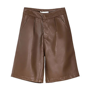 Classic <b>Men</b> Leather <b>Shorts</b> Comfortable Soft Lined Durable Breathable Casual Fashion Outdoor Trendy Stylish Summer Wear - Product Image 2