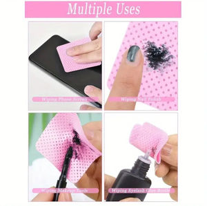 Toallitas de Limpieza para Pestañas, No Tejidas, Coloridas, Suaves, para Limpiar Pestañas, Eliminar Pegamento, Tela No Tejida, para Extensiones de Pestañas - Product Image 4