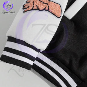 Vestes d'université de baseball à rayures pour hommes, matériau écologique et doux au toucher, imprimé de slogans, printemps-automne - Product Image 5