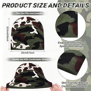 Bonnets tricotés en acrylique graphique double face pour hommes et femmes - Product Image 2