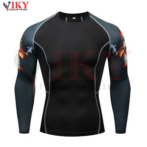 Compression Wear Men Latest Design With Long Sleeves and Crew Neck for Men MMA <b>Rash</b> <b>Guards</b> by Viky Industries - Product Image 3
